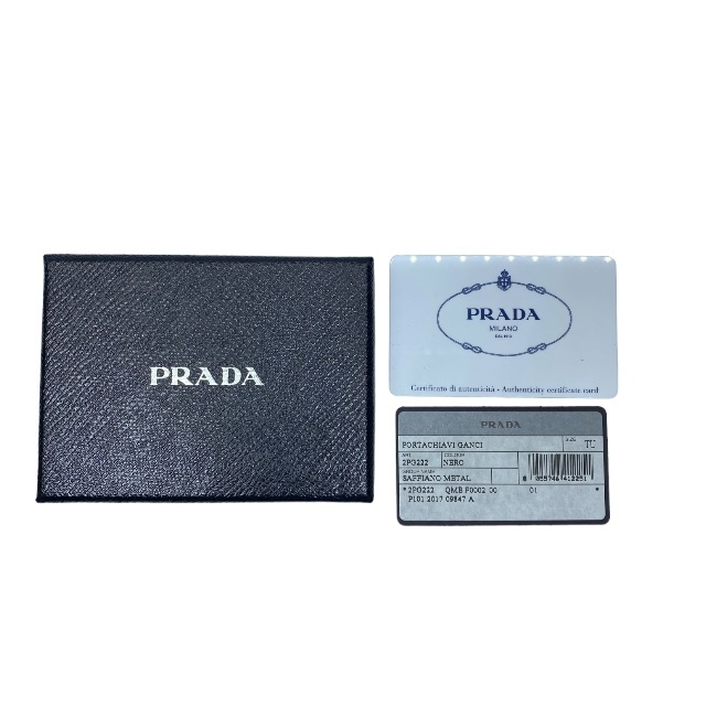 PRADA プラダ 2PG222 6連 キーケース 小物 レザー ロゴ ブラック 黒_画像9