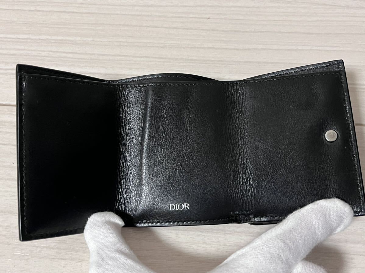 送料無料 ディオール Dior メンズ 三つ折り財布 2ESBC110CDI H00N CD ICON ロゴ レザー ブラック 黒 3つ折り コンパクト ウォレット _画像5