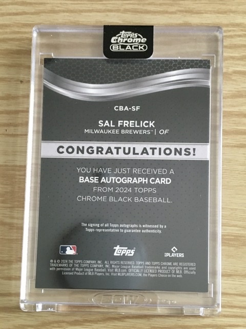 2024 topps chrome BLACK BASE BALL SAL FRElLICK GREEN AUTO GRAPH 84/99の画像2