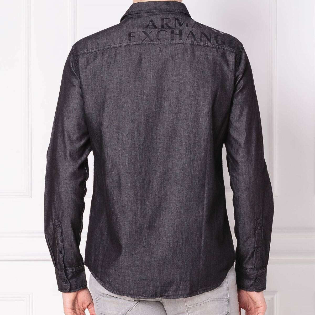 ARMANI EXCHANGE REGULAR FIT Armani Exchange Denim рубашка черный L размер /joru geo Armani Japan бирка внутренний стандартный товар 