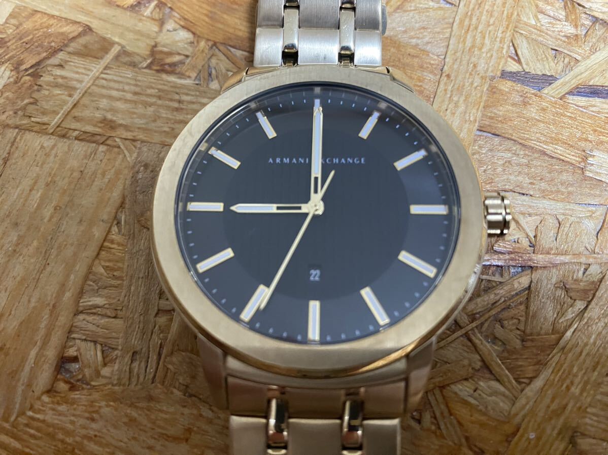 ARMANI EXCHANGE アルマーニ エクスチェンジ マドックス AX1456 腕時計 ゴールドカラー 黒文字盤_画像2
