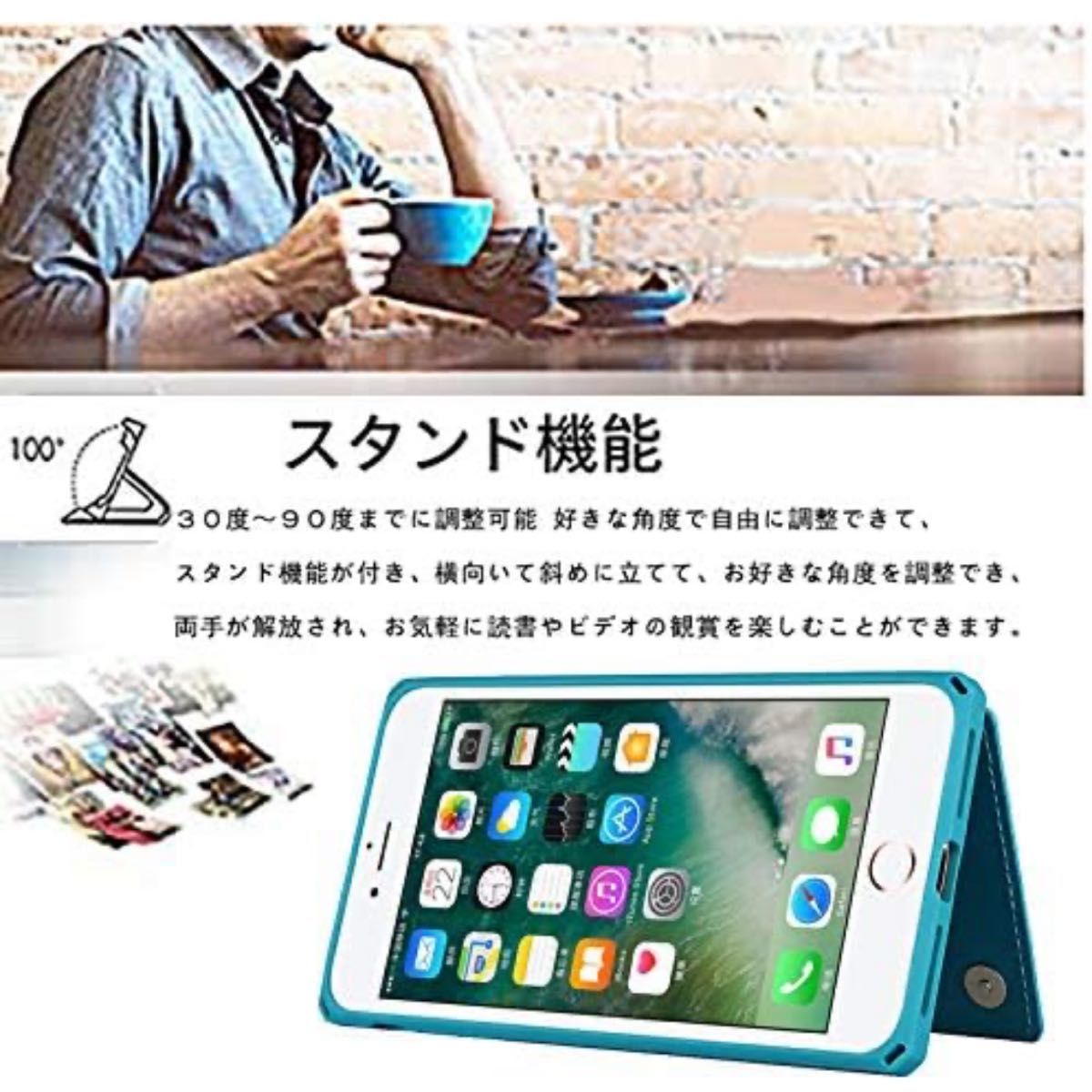 【新品】iPhoneXR／カード収納付／ﾌﾞﾙｰ