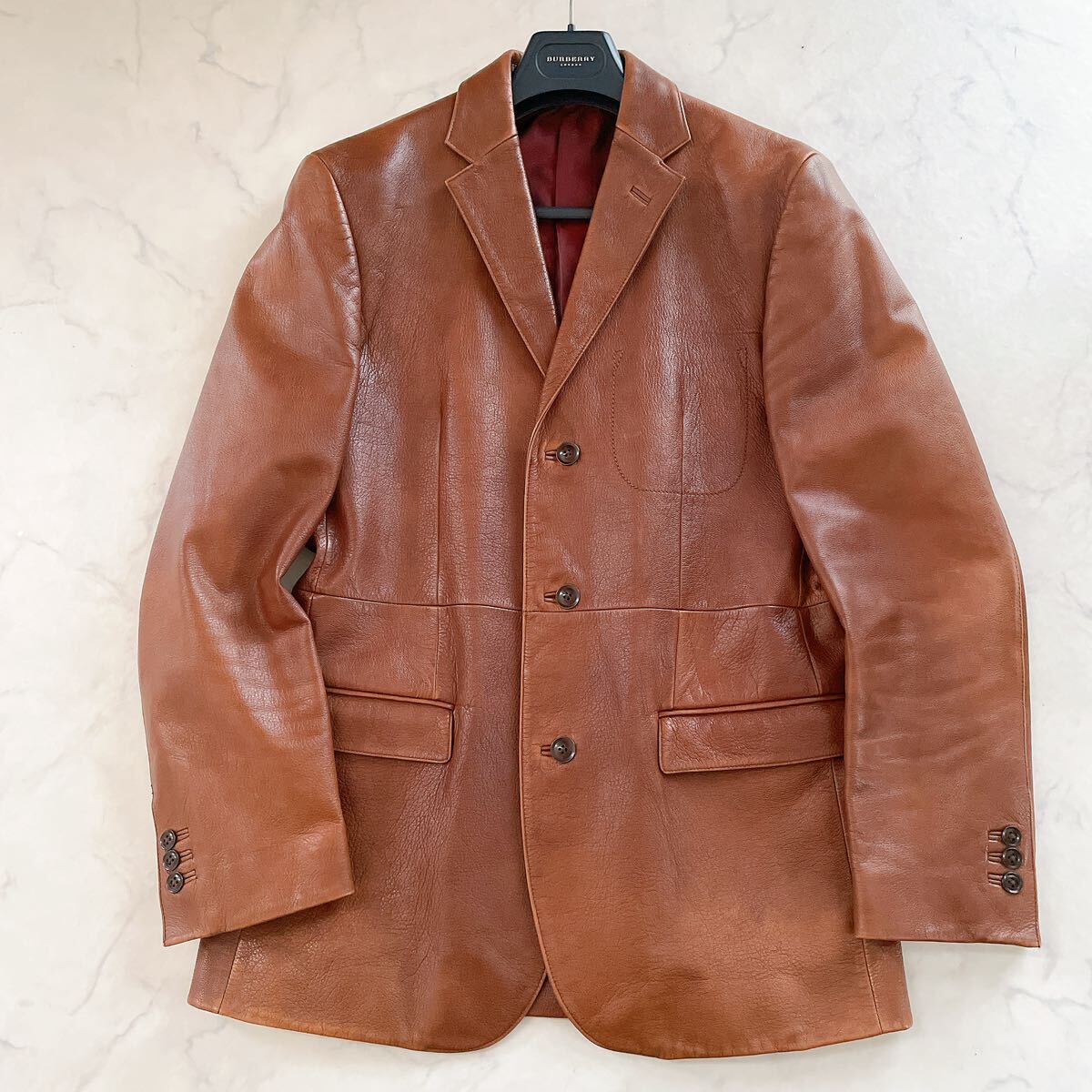  beautiful goods / top class *COMME CA DU MODE MEN Comme Ca Du Mode tailored jacket men's sheep leather goat leather jacket tea [L size ] Brown 