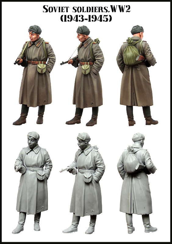 エボリューション EM-35137 1/35 WWII ソ連兵 コート姿 1943-1945(1体)