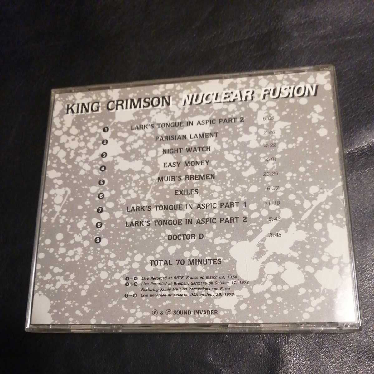 King Crimson/Nuclear Fusion/Sound Invader SI-911003/キング・クリムゾン/コレクターズCD/72年～74年ライヴ音源_画像2