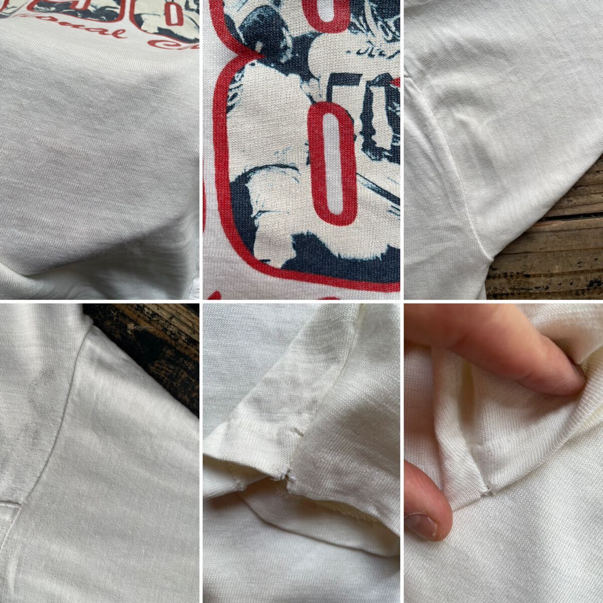 80s 1980s 80年代 penn state ペンシルバニア大学 フットボール Tシャツ ヴィンテージ 古着 7分袖 USA製 アメカジ アメフト Lサイズ_画像10