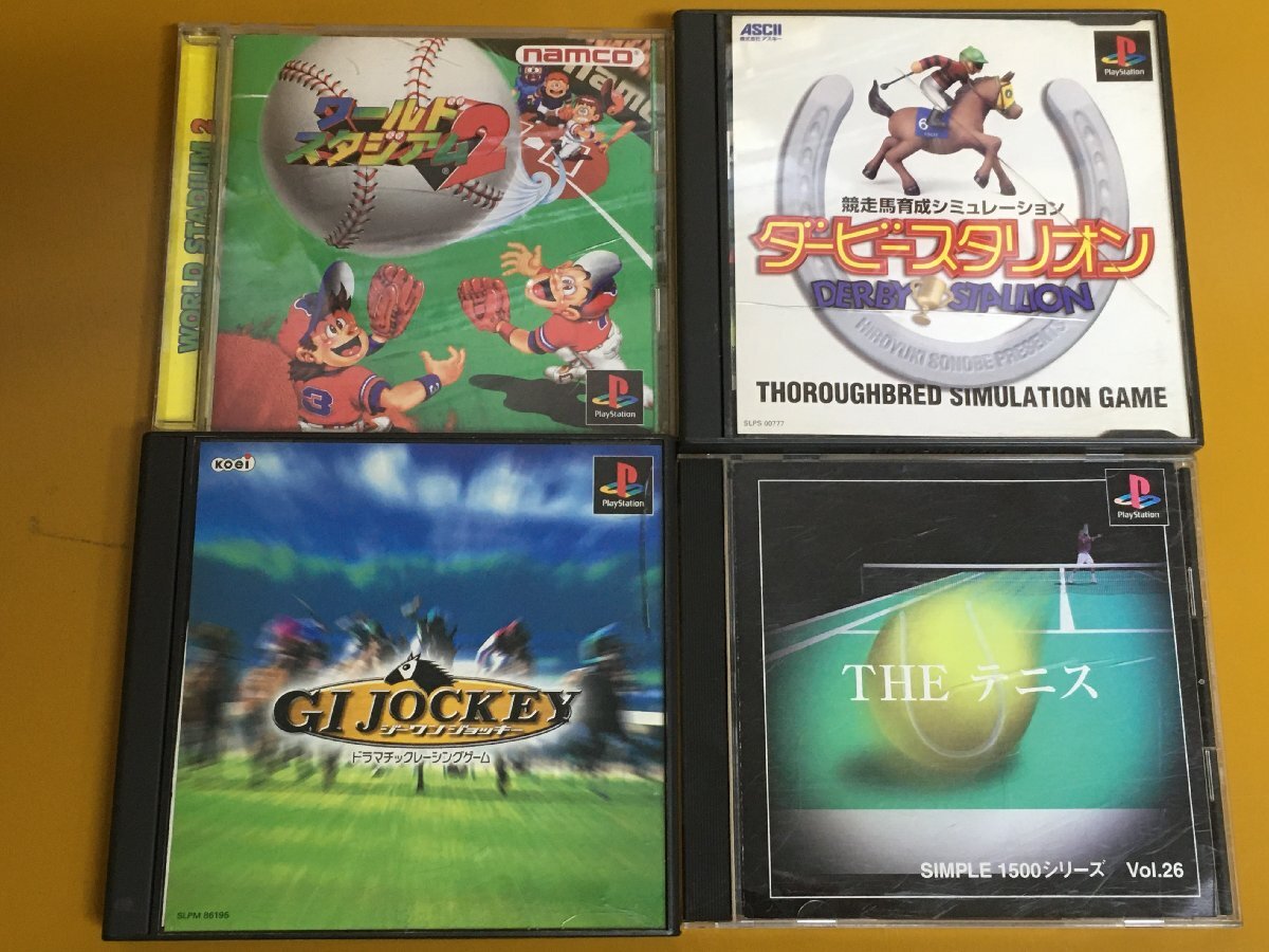 PS-134 PS ダービースタリオン&GⅠJOCKEY ジーワンジョッキー&ワールドスタジアム2&THEテニス 4本セット! 動作確認済〇_画像2