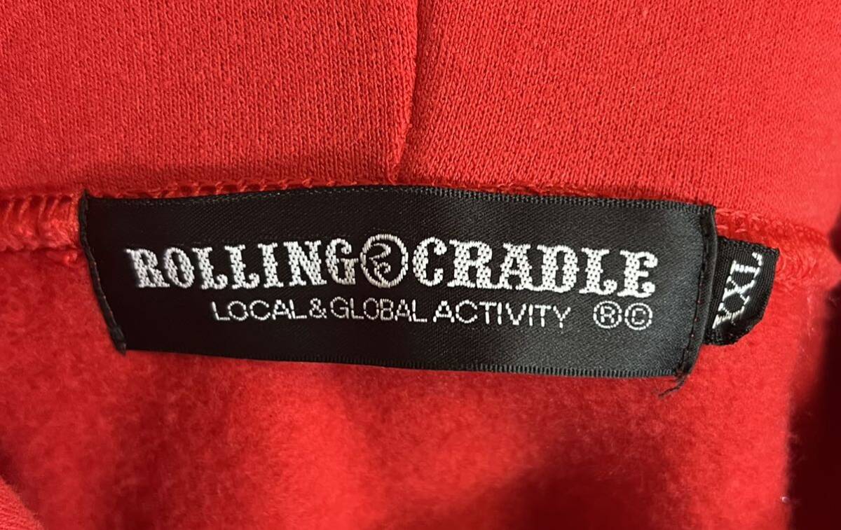 【美品】ROLLING CRADLE ローリングクレイドル　パーカー　XXLサイズ　フーディー 赤　RED PUNK オーバーサイズ　BIGサイズ