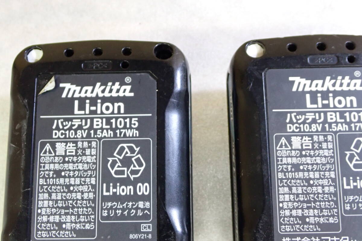  2шт.  комплект   Makita  makita   оригинальный   батарея   BL1015　DC10.8V 1.5Ah 17Wh  проверено на работоспособность #BB01756