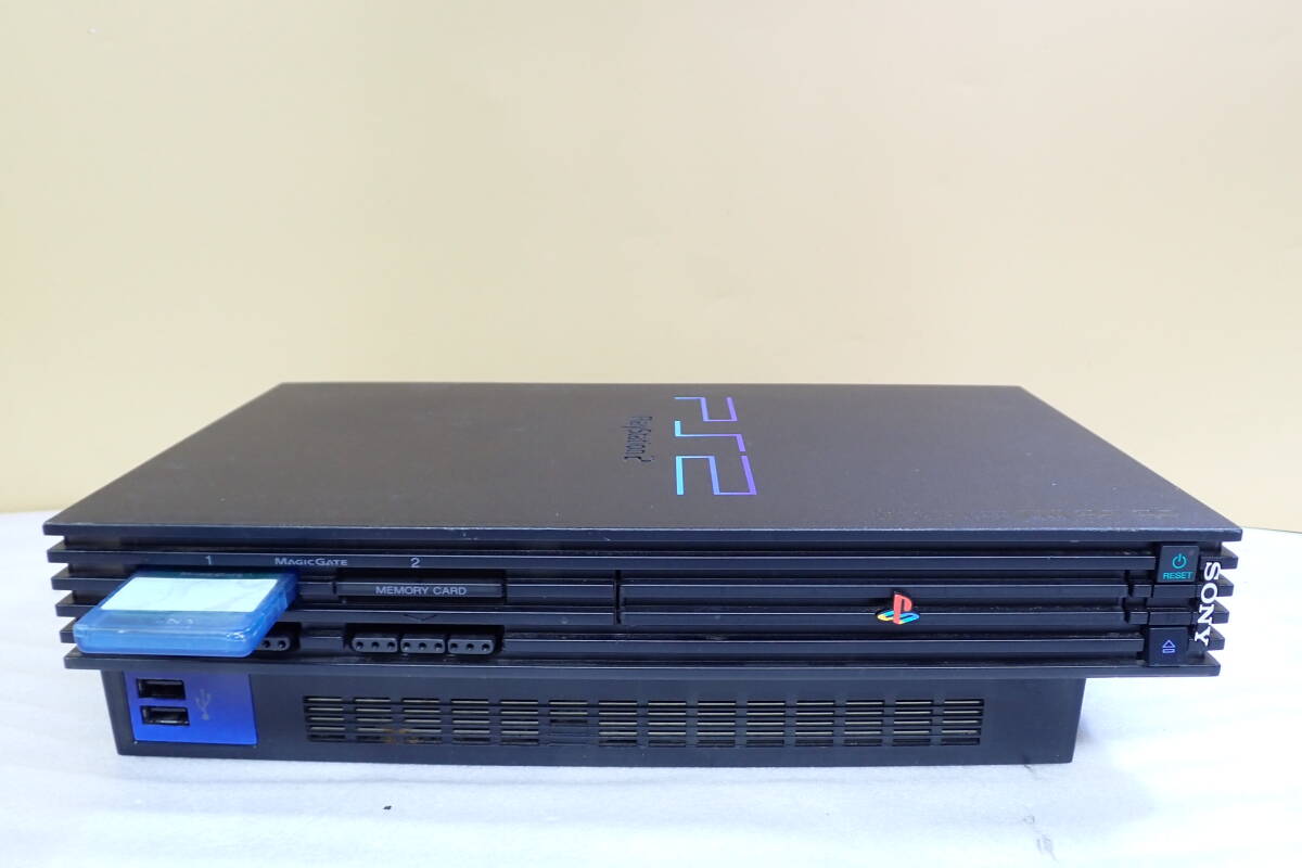 SONY ソニー PS2 PlayStation2 SCPH-50000 ミッドナイトブラック コントローラー付き 動作確認済み#BB01140_画像6