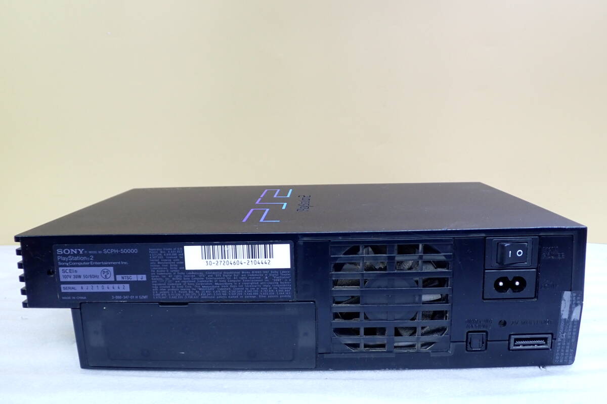 SONY ソニー PS2 PlayStation2 SCPH-50000 ミッドナイトブラック コントローラー付き 動作確認済み#BB01140_画像7