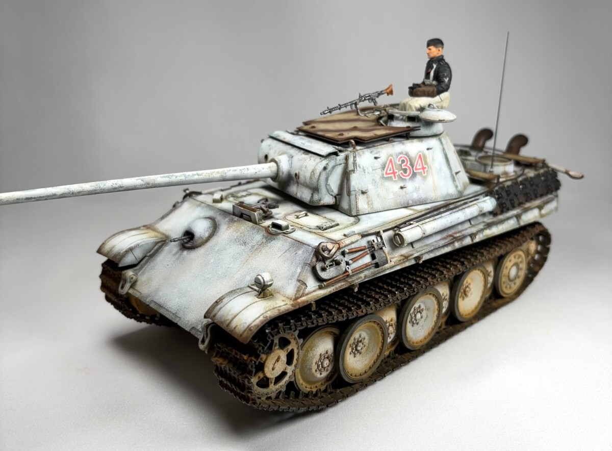 【完成品】ドラゴン 1/35 ドイツ中戦車 パンター G型 冬季迷彩 戦車兵フィギュアセットの画像2