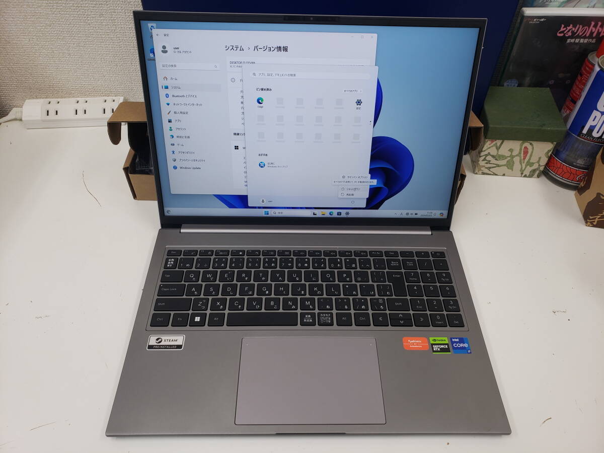 GALLERIA　ノートパソコン　ほぼ未使用　XL7C-R46H　実装RAM：32.0GB　i7　2.40GHz_画像6