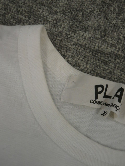 訳あり 人気◆PLAY COMME des GARCONS 半袖 カットソー Tシャツ メンズ XL 白 ハート カジュアル 着回し プレイコムデギャルソン〇5-72yの画像10