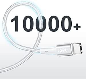 RAVIAD USB Type C ケーブル【1m/2本セット】タイプ C ケーブル 3A 急速充電 高速データ転送 高耐久ナイロ_画像5