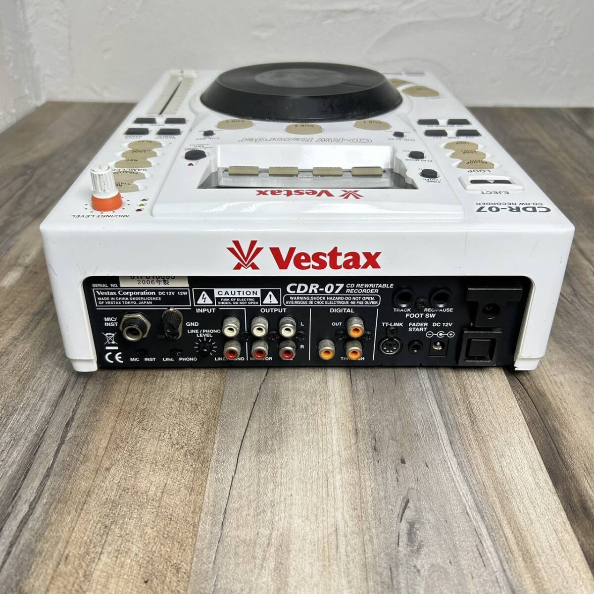 【S06?】★【現状出品】Vestax ベスタクス CDR-07 CD-RWレコーダー_画像3