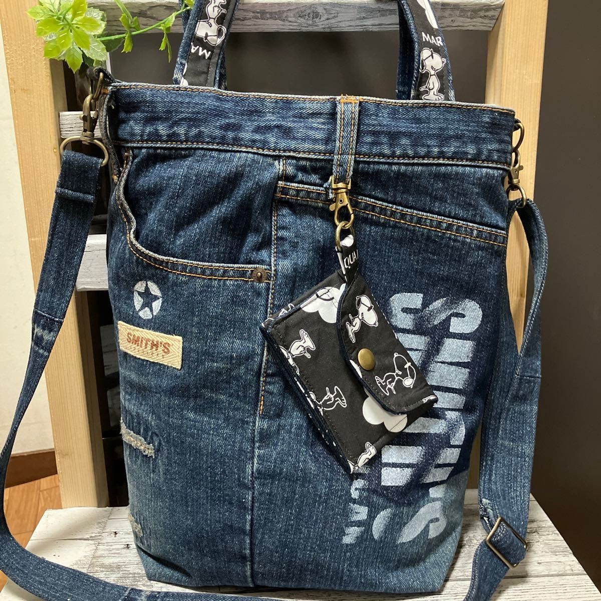 トートバッグ デニムリメイク ハンドメイド 肩掛け ショルダー トートバッグ デニムリメイク ハンドメイド 肩掛け ショルダー