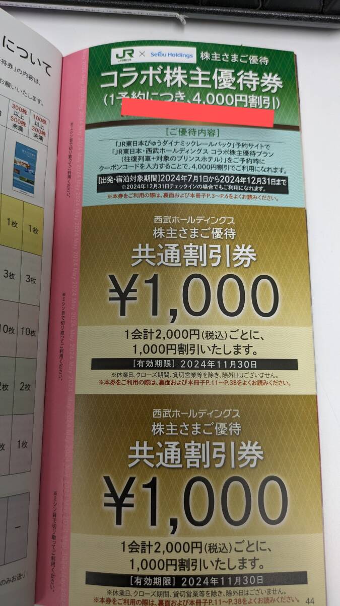 【西武ホールディングス】株主優待冊子/内野指定席引換券5枚/2024年11月末期限_画像4