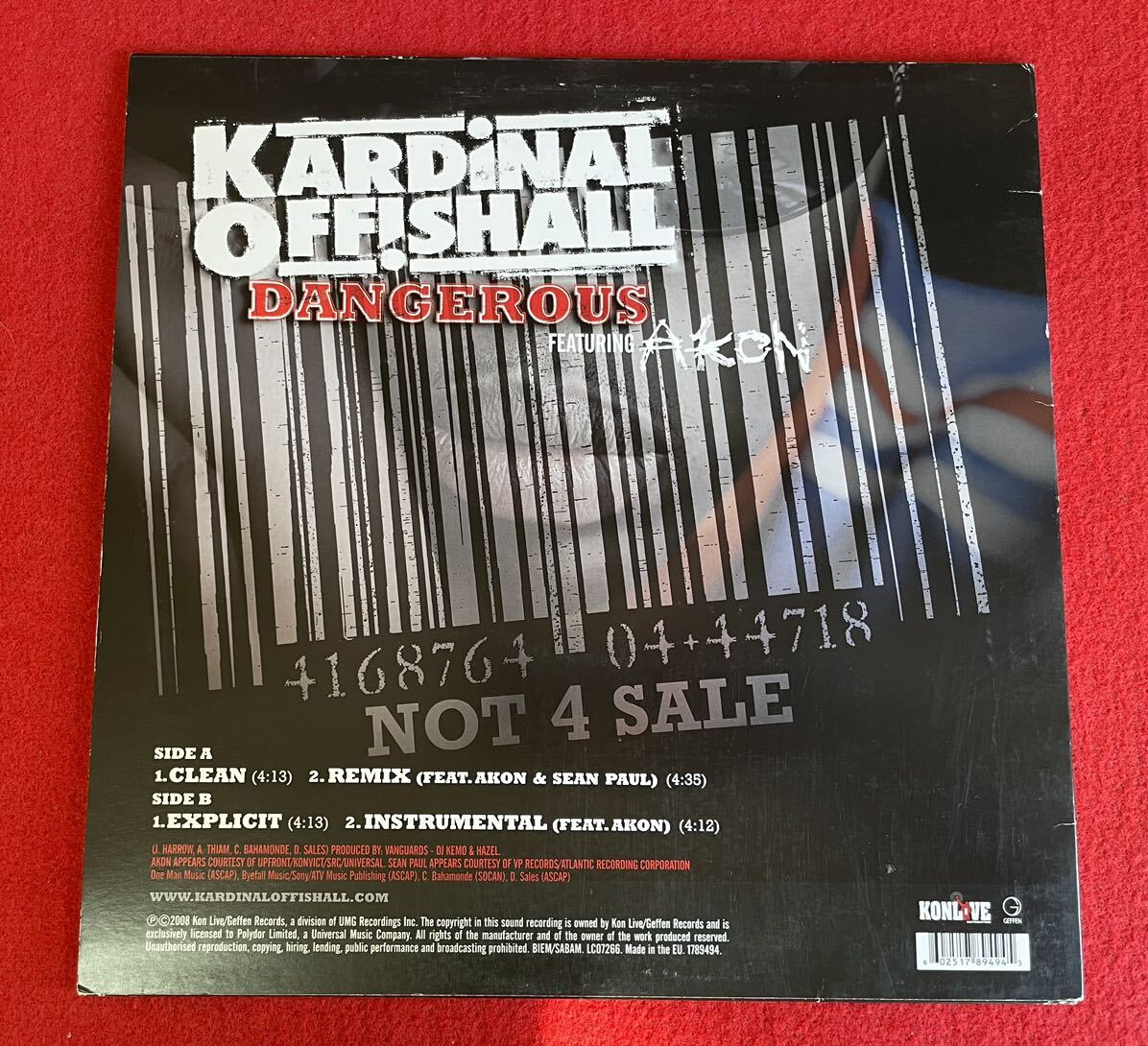 Kardinal Offishall Feat. Akon / Dangerous 12inch盤その他にもプロモーション盤 レア盤 人気レコード 多数出品。_画像2