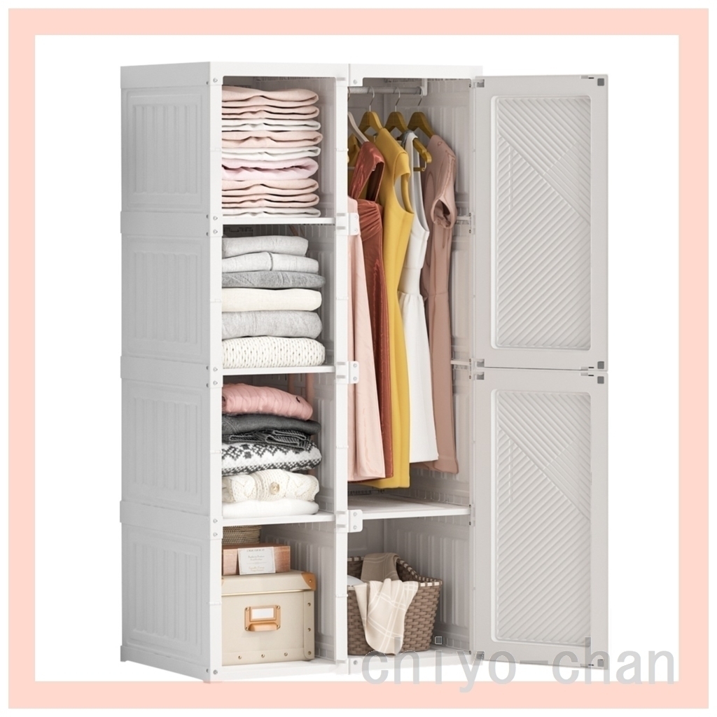 [ including in a package un- possible ]moli Lynn interior tool un- necessary . assembly ...! storage power eminent folding type my wardrobe <2 row > white 14-741235002