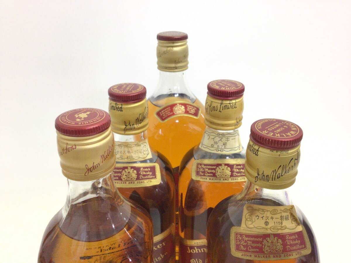  Scotch whisky Johnny War car red label 5 pcs set 700ml 760ml 1000ml weight number :10(RW11)