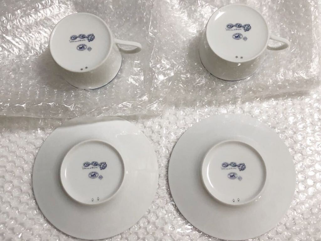 未使用 保管品 HERMES シェーヌダンクル カップ&ソーサー 2客 未使用 保管品 HERMES シェーヌダンクル カップ&ソーサー 2客