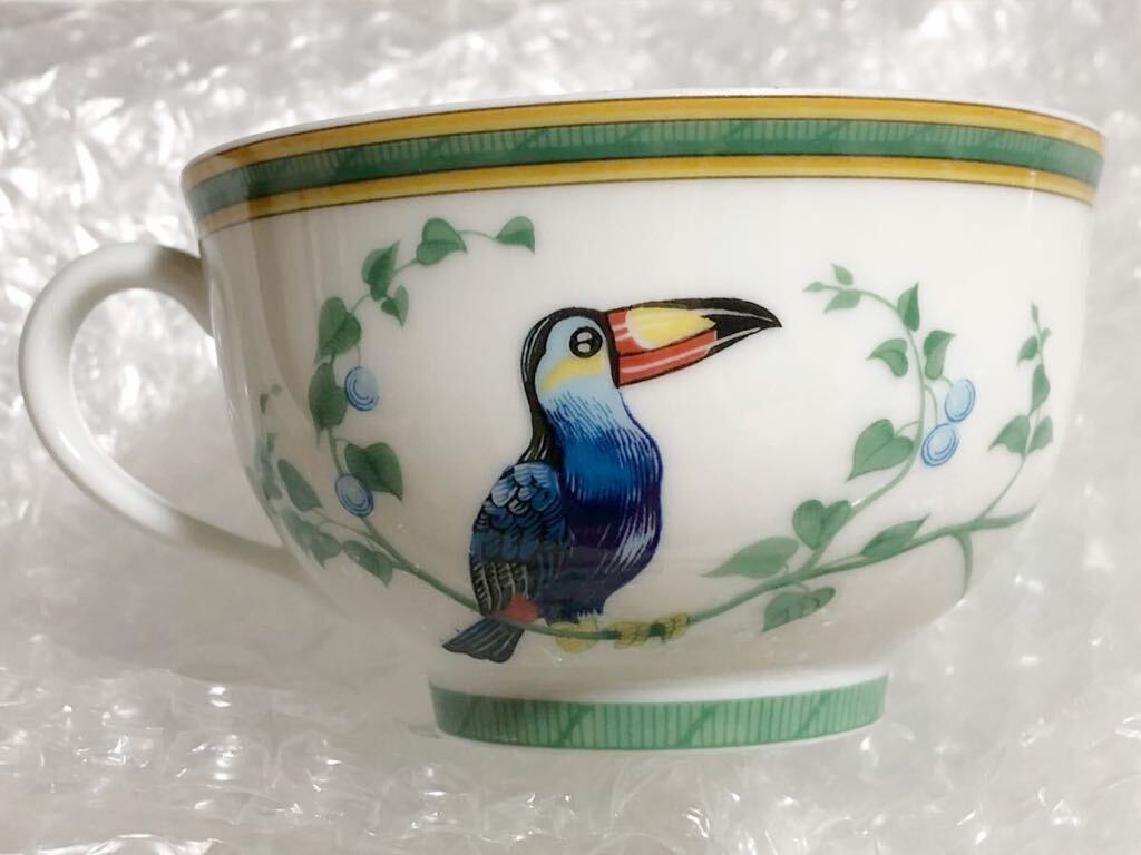 未使用 保管品 HERMES Toucans トゥカン カップ&ソーサー 2客 未使用 保管品 HERMES Toucans トゥカン カップ&ソーサー 2客