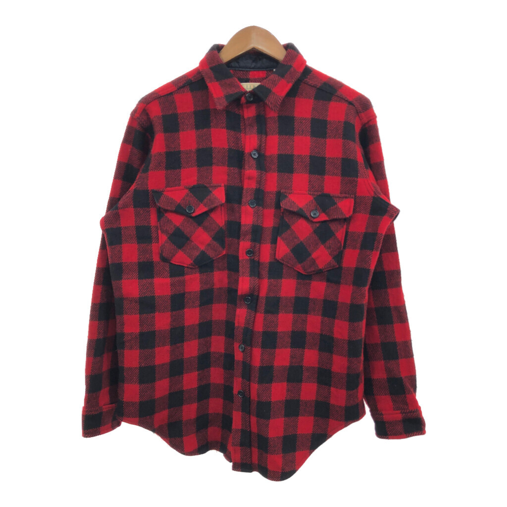 55%以上節約 GUIDE MAINE エルエルビーン L.L.Bean USA製 80年代 ウールシャツ Q8626 古着 中古 L) (メンズ レッド チェック アウトドア 男性用