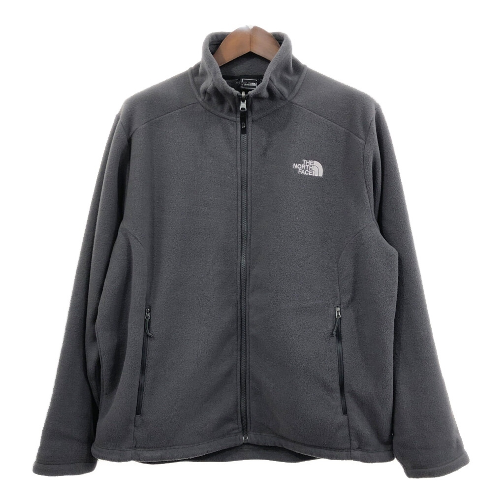 THE NORTH FACE ノースフェイス フリースジャケット アウトドア ワンポイントロゴ グレー (メンズ L) 中古 古着 Q8990