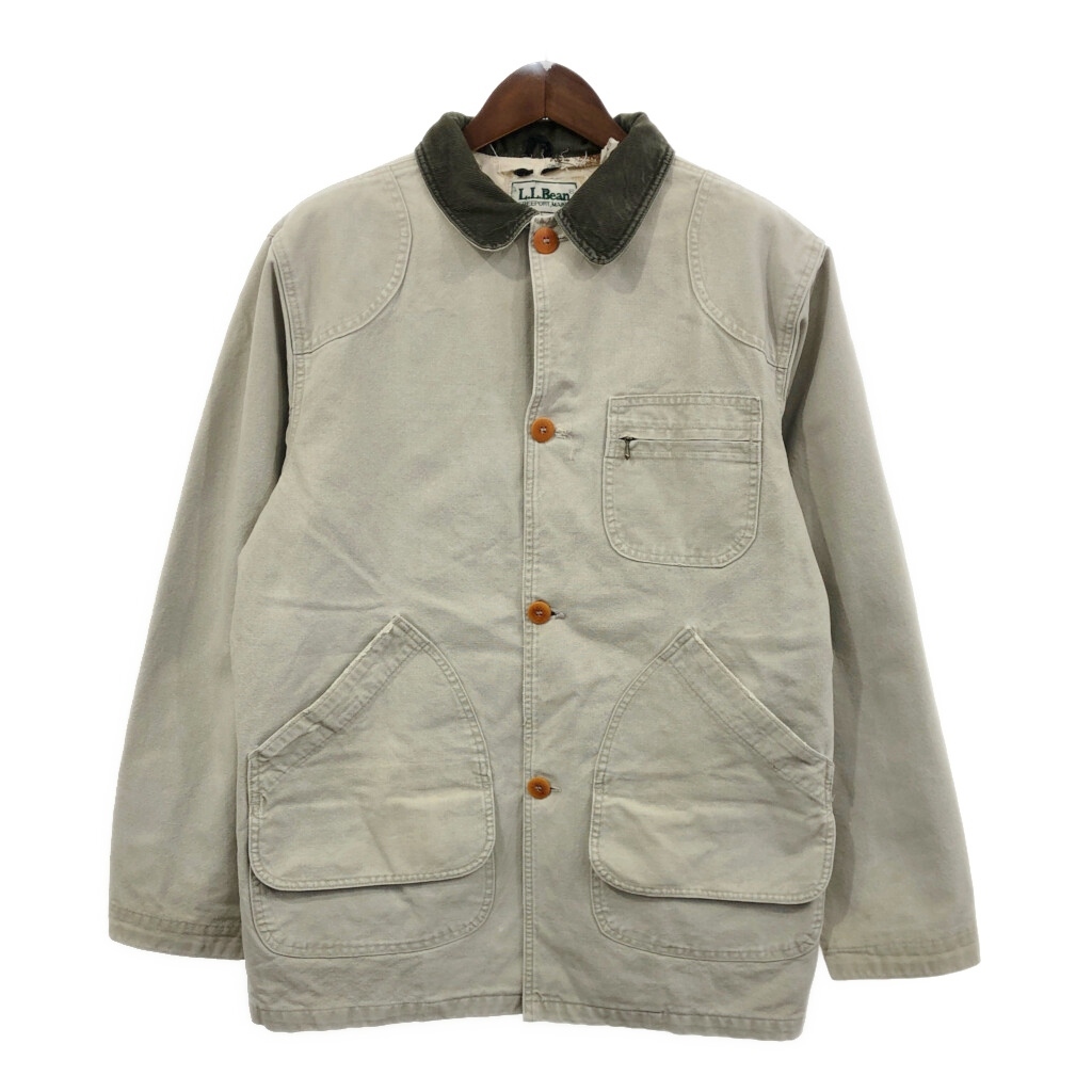 人気満点 ライトグレー アウトドア ハンティングジャケット エルエルビーン L.L.Bean 80年代 (メンズ) Q8904 古着 中古 男性用