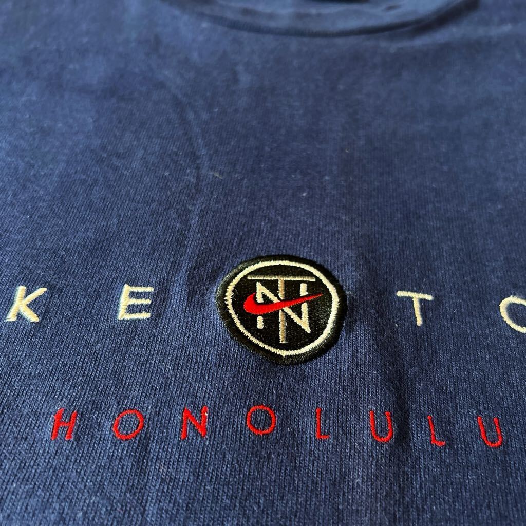 90s USA製 NIKE ナイキ NIKE TOWN HONOLULU 刺繍 ナイキタウン ビンテージ 半袖Tシャツ_画像3