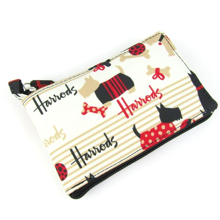 ハロッズ エコバッグ 犬柄 折りたたみ コンパクト 鞄 カバン ブランド レディース ベージュ Harrods