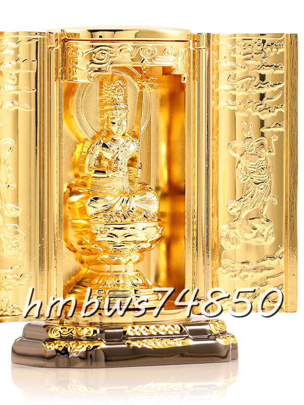 密教法具 寺院仏具」虚空蔵菩薩 仏像 厨子入り 銅製 金メッキ 密教法具 寺院仏具」虚空蔵菩薩 仏像 厨子入り 銅製 金メッキ