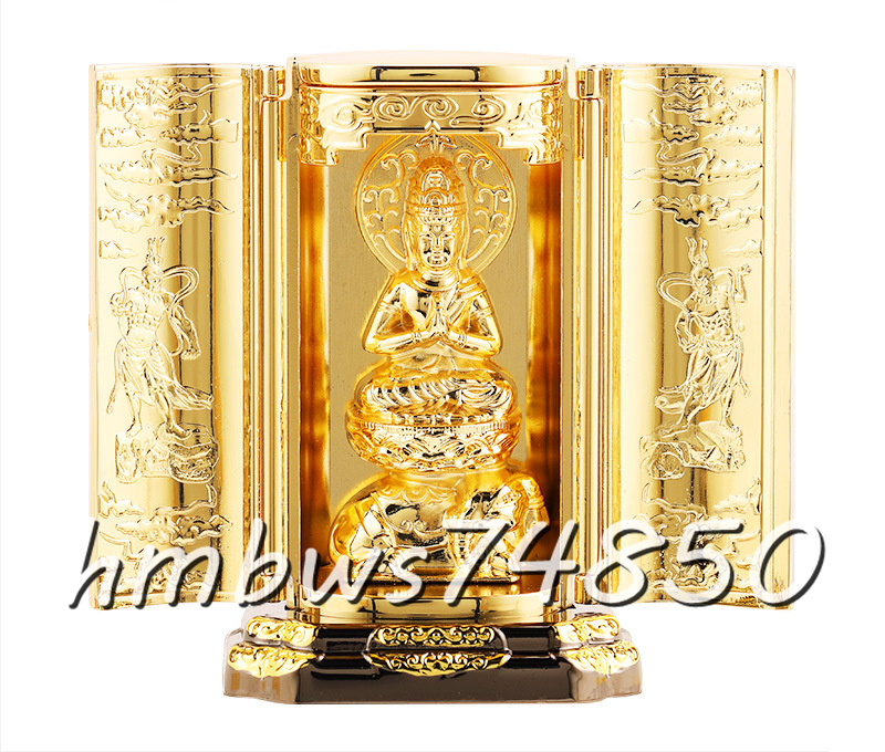 密教法具 寺院仏具」普賢菩薩 仏像 厨子入り 銅製 金メッキ 密教法具 寺院仏具」普賢菩薩 仏像 厨子入り 銅製 金メッキ