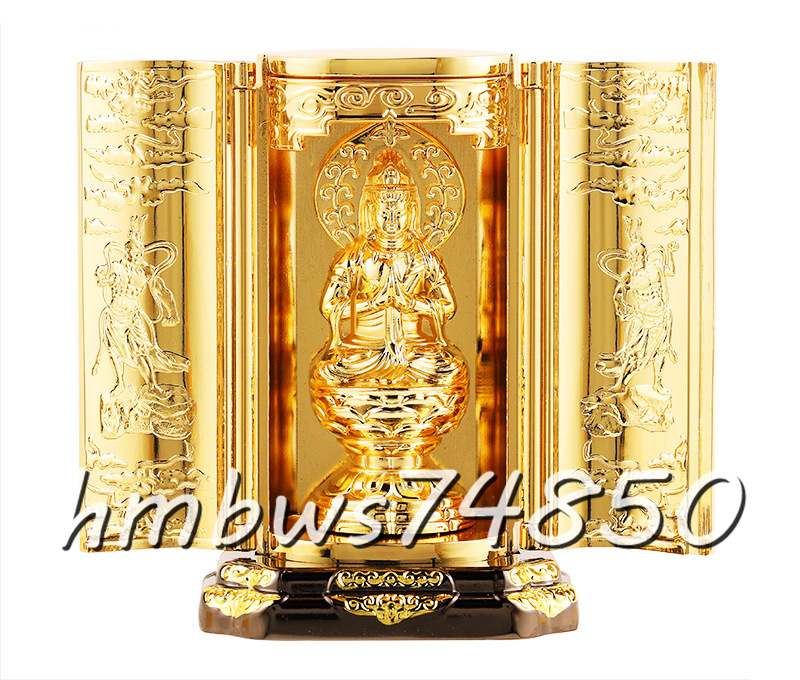密教法具 寺院仏具」大勢至菩薩 仏像 厨子入り 銅製 金メッキ 密教法具 寺院仏具」大勢至菩薩 仏像 厨子入り 銅製 金メッキ