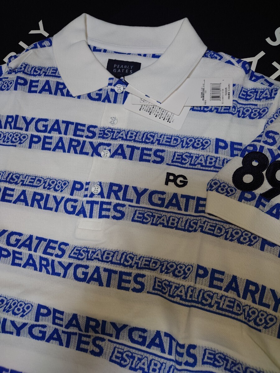 【新品正規品】PEARLYGATES★パーリーゲイツ/カノコ半袖メンズポロシャツ/サイズ(5),L/カラーホワイト/抜群の通気性と速乾性さらさら素材