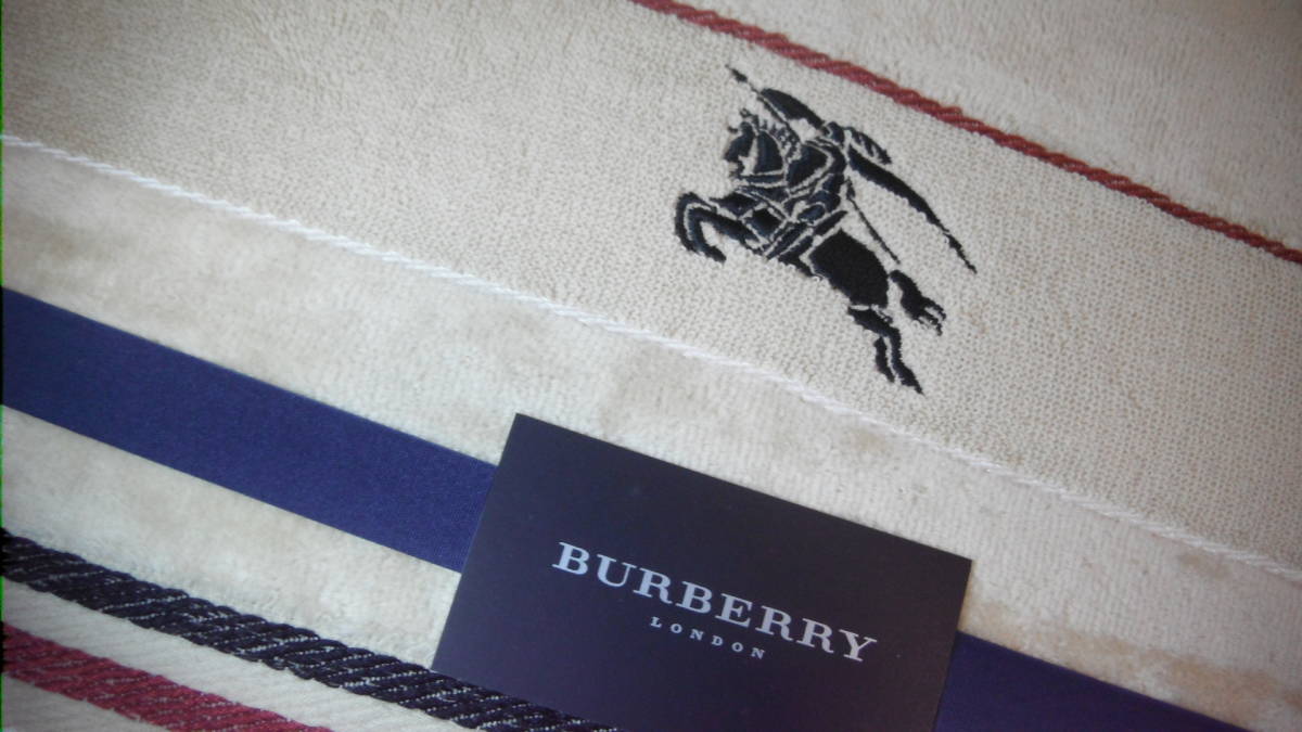  Burberry шланг вышивка махровое покрывало 140x190cm бежевый / сделано в Японии 