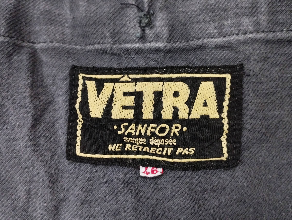 フレンチ ブラック リネン マキニョン ワーク パンツ VETRA フレンチ ブラック リネン マキニョン ワーク パンツ VETRA