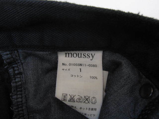 マウジー MOUSSY ショートパンツ デニム カットオフ ダメージ 1 黒 C671 _画像4