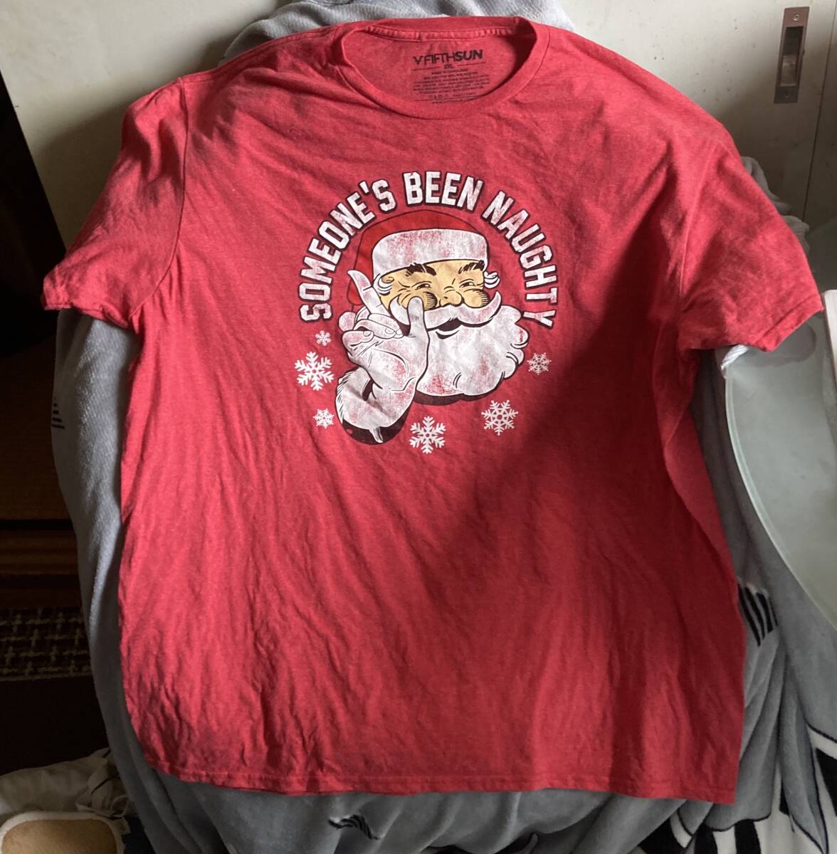 激レア即決!!直輸入USAビンテージ古着[someone’s been naughty]半袖オーバーサイズTシャツ 2XL(3L)サイズ♪ユニセックス仕様 VINTAGE