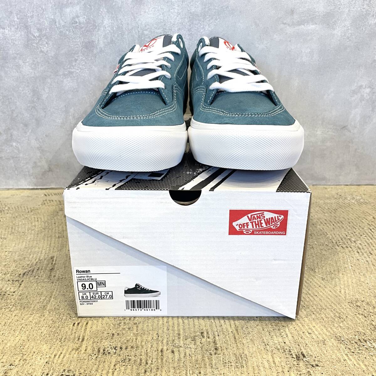 超人気高品質 USA規格 VANS SKATEBOARDING ROWAN 27cm LEATHER BLUE ヴァンズ シューズ