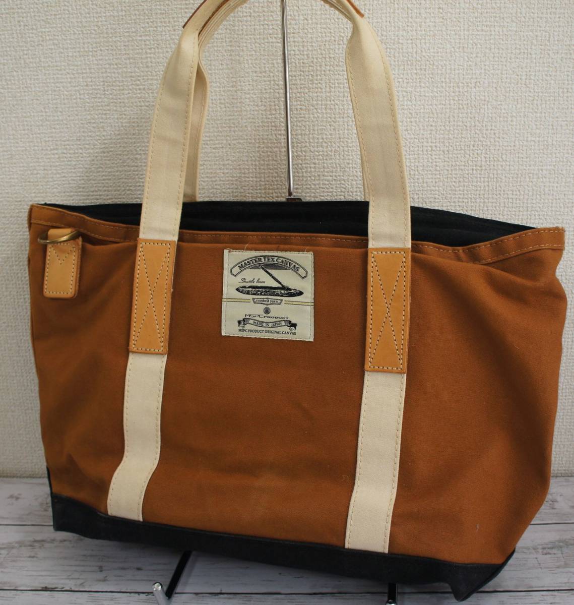  used MSPC (Master Piece ) master-piece canvas × leather tote bag Brown × black ** made in Japan men's 