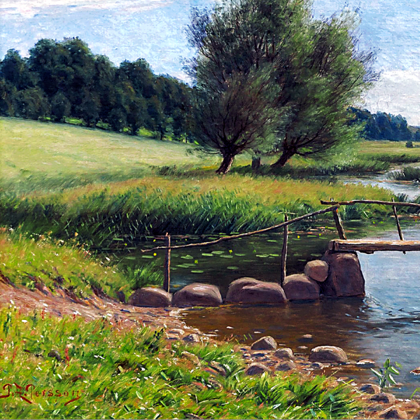  summer. landscape painting A3 Sweden 