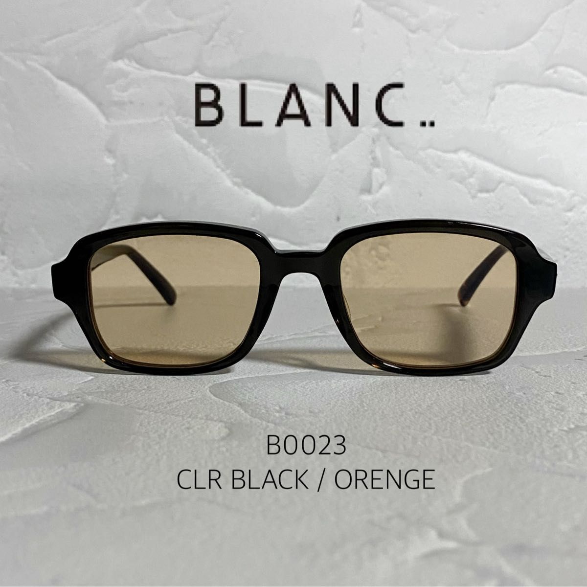 稀少】 BLANC B0023 BLACK ORENGE ケース付き サングラス 稀少】 BLANC B0023 BLACK ORENGE ケース付き サングラス