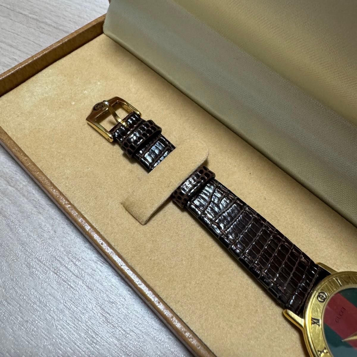 極希少】GUCCI シュリーライン腕時計 非稼働 純正ベルト/化粧箱 極希少】GUCCI シュリーライン腕時計 非稼働 純正ベルト/化粧箱