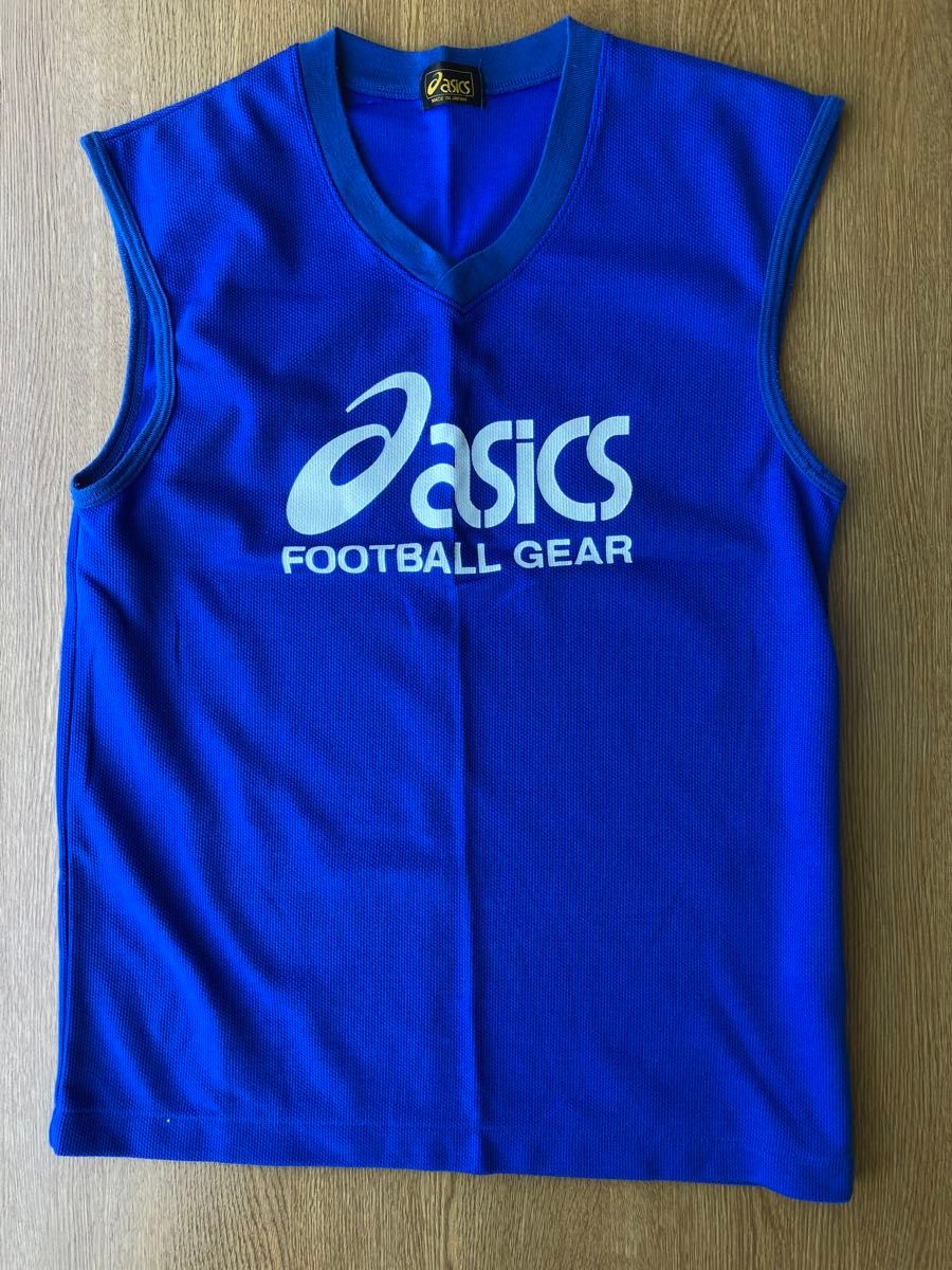 アシックス　football gear タンクトップ　青　160