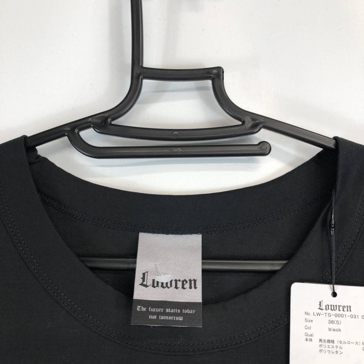 未使用 Lowren ローレン フィットネス 半袖Tシャツ ブラック 冷感生地 36(Sサイズ) ①
