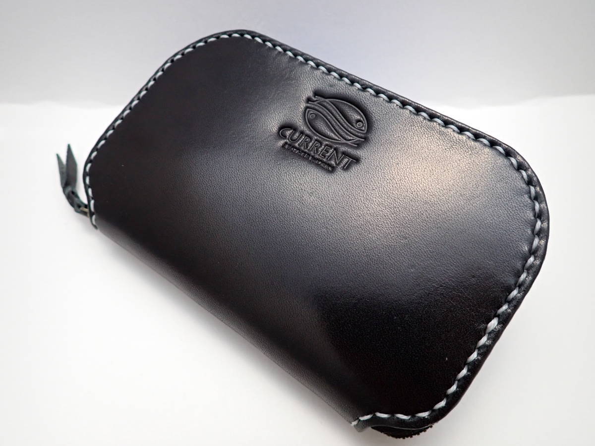 ★☆CURRENT_LEATHERWORKS ハントメイドルアーワレットS　ブラック 牛ヌメ革サドルレザー使用☆★
