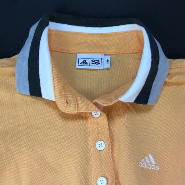日本製★adidas★ゴルフウェア/半袖ポロシャツ【レディースS/オレンジ】スポーツウェア◆BG427
