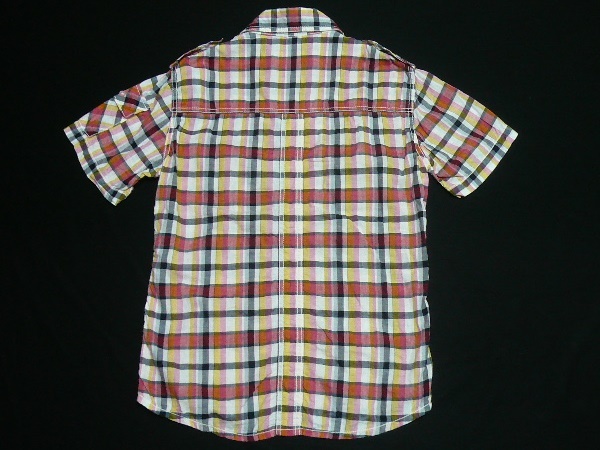 美品LEVISリーバイスRedTab半袖オレゴンジップシャツM(38)赤チェック\7700_画像2